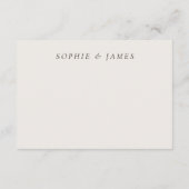 Minimalistische Foto-Hochzeitskarte und QR-Code Begleitkarte (Rückseite)