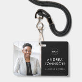 Minimalistische Foto-ID-Karte mit benutzerdefinier Ausweis (Front with Lanyard)