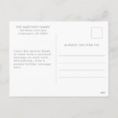 Minimalistische Foto Joy Feiertagspostkarte (Rückseite)