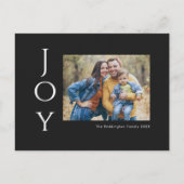 Minimalistische Foto Joy Feiertagspostkarte (Vorderseite)