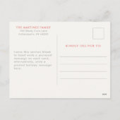 Minimalistische Foto Joy Feiertagspostkarte (Rückseite)