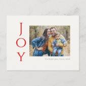 Minimalistische Foto Joy Feiertagspostkarte (Vorderseite)