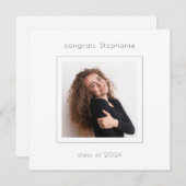 Minimalistische Foto-Klasse des Abschlusses 2024 Ankündigung (Vorne/Hinten)