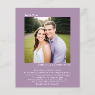 Minimalistische Foto-Lavendel-BUDGET-Hochzeitseinl