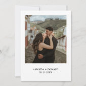 Minimalistische Foto-Monogram-Engagement-Partei Einladung (Vorderseite)