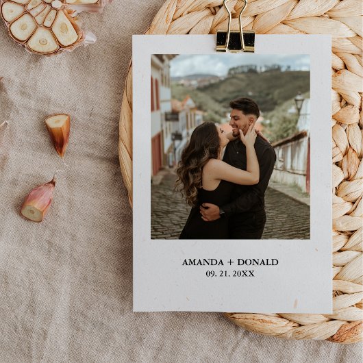 Minimalistische Foto-Monogram-Engagement-Partei Einladung