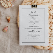 Minimalistische Foto-Monogram-Engagement-Partei Einladung