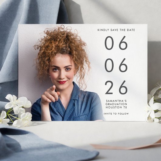 Minimalistische Foto-Overlay-Abschluss Save The Date