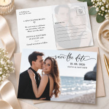 Minimalistische Foto-Overlay Save-the-Date-Hochzei