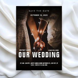 Minimalistische Foto-Romance-Hochzeit  Save The Date