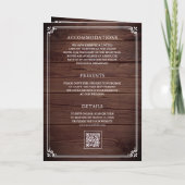 Minimalistische Foto-Rustikal-Barn-Holz-QR-Code-Ho Einladung (Rückseite)