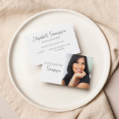 Minimalistische Foto Schwarz/Weiß-Visitenkarte Visitenkarte