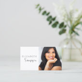 Minimalistische Foto Schwarz/Weiß-Visitenkarte Visitenkarte (Stehend Vorderseite)