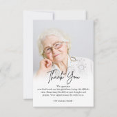 Minimalistische Foto Trauer Beileid  Dankeskarte (Vorderseite)