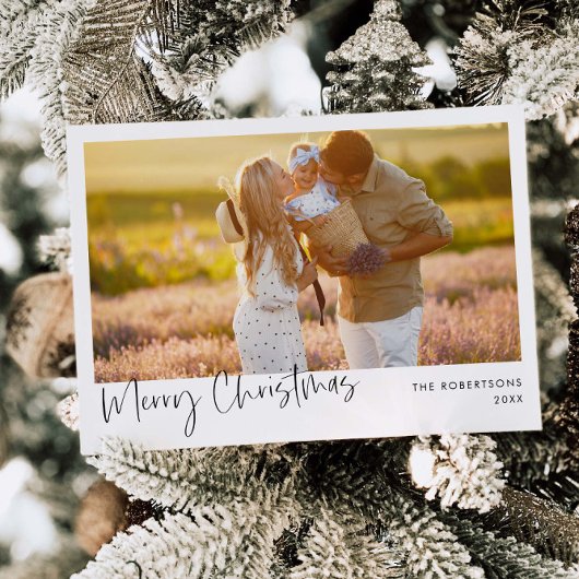 Minimalistische Foto-Urlaubskarte | Weihnachtskart Einladung