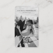 Minimalistische Foto-Visitenkarte mit QR-Code Visitenkarte (Vorderseite)