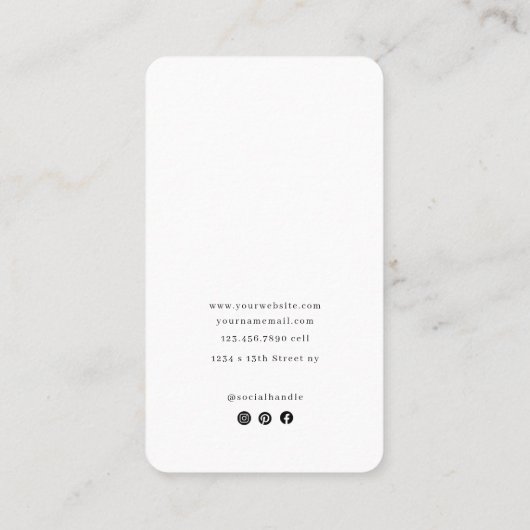 Minimalistische Foto-Visitenkarte mit QR-Code Visitenkarte (Rückseite)