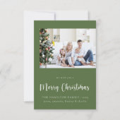 Minimalistische Foto Weihnachtskarte Dankeskarte (Vorderseite)