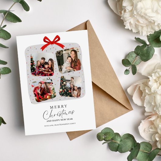 Minimalistische Foto Weihnachtskarte Einladung