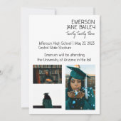 Minimalistische Fotocollage Graduation Party Einladung (Rückseite)