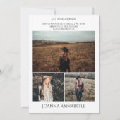 Minimalistische Fotocollage Graduation Party Einladung (Rückseite)