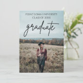 Minimalistische Fotocollage Graduation Party Einladung (Stehend Vorderseite)