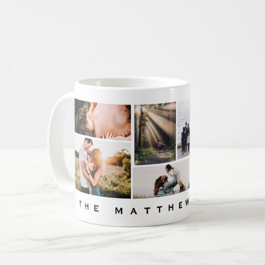 Minimalistische FotoCollage Kaffeetasse (Vorderseite Links)