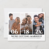 Minimalistische FotoCollage Save the Date Karte (Vorderseite)