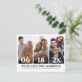 Minimalistische FotoCollage Save the Date Karte (Stehend Vorderseite)