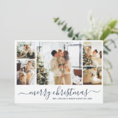 Minimalistische Fotocollage Weihnachtskarte Einladung (Stehend Vorderseite)