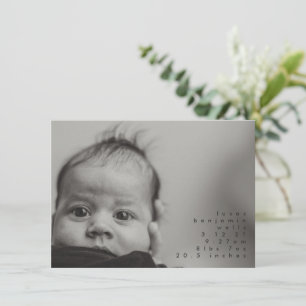 Minimalistische Fotogeburtsanzeige für Babyjungen Ankündigung