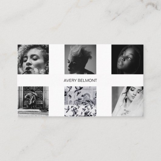 Minimalistische Fotografie-Collage Personalisiert Visitenkarte (Vorderseite)