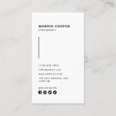 Minimalistische Fotografie Foto Social Media Visitenkarte (Rückseite)