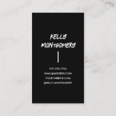 Minimalistische Fotografie Full Foto Simple Black Visitenkarte (Rückseite)