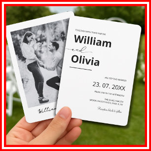 Minimalistische Fotografie   Hochzeit Einladung