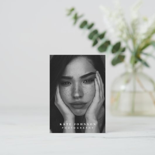 Minimalistische Fotografie Volles Foto Stilvoll Visitenkarte (Stehend Vorderseite)