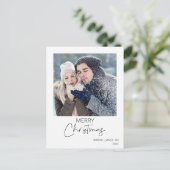 Minimalistische Fotokarte Frohe Weihnachten Postkarte (Stehend Vorderseite)