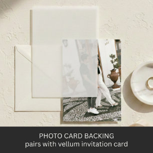 Minimalistische Fotokarte für Vellum Save The Date Einladung