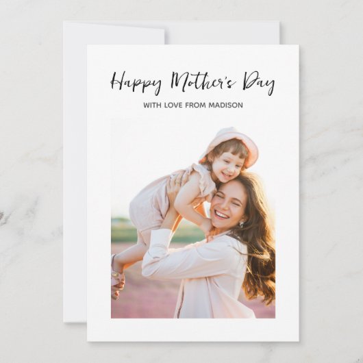 Minimalistische Fotokarte zum Muttertag (Vorderseite)