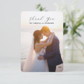 Minimalistische Fotovorlage Hochzeit Danke Karte (Stehend Vorderseite)