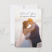 Minimalistische Fotovorlage Hochzeit Danke Karte (Vorderseite)