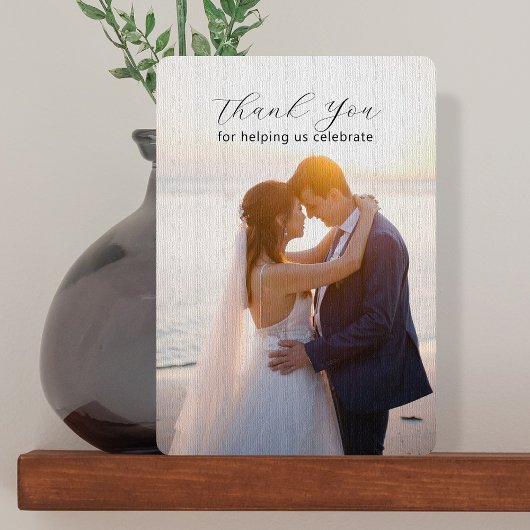 Minimalistische Fotovorlage Hochzeit Danke Karte