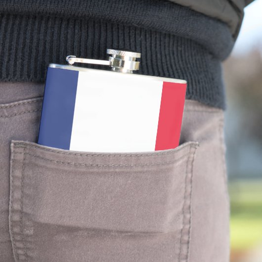 Minimalistische französische Flagge Flachmann (Beispiel)