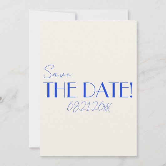Minimalistische französische Whimsical Bright Retr Save The Date (Vorderseite)