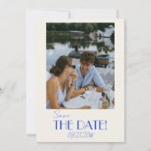 Minimalistische französische Whimsical Retro Foto  Save The Date (Vorderseite)