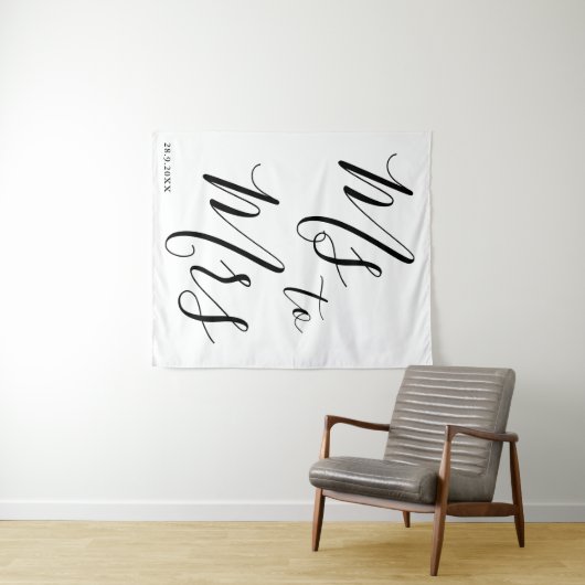 Minimalistische Frau an Frau Brautparty Foto Prop Wandteppich (Beispiel (Horizontal))