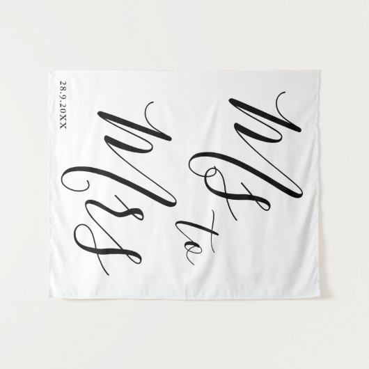 Minimalistische Frau an Frau Brautparty Foto Prop Wandteppich (Vorderseite (Horizontal))