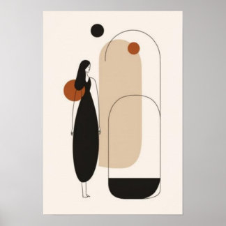 Minimalistische Frau und architektonische abstrakt Poster