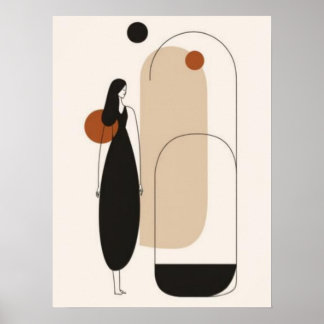 Minimalistische Frau und architektonische abstrakt Poster