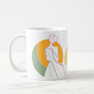 Minimalistische Frauen - Abstrakte Linie Kaffeetasse